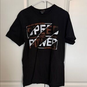 Harley-Davidson Black Tee with Orange Graphic